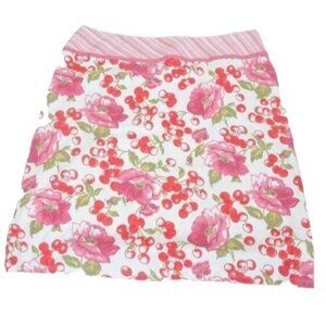 Women's PLUS Size 16 Cherry Blossom Print Colorful Spring Retro Mini Skirt